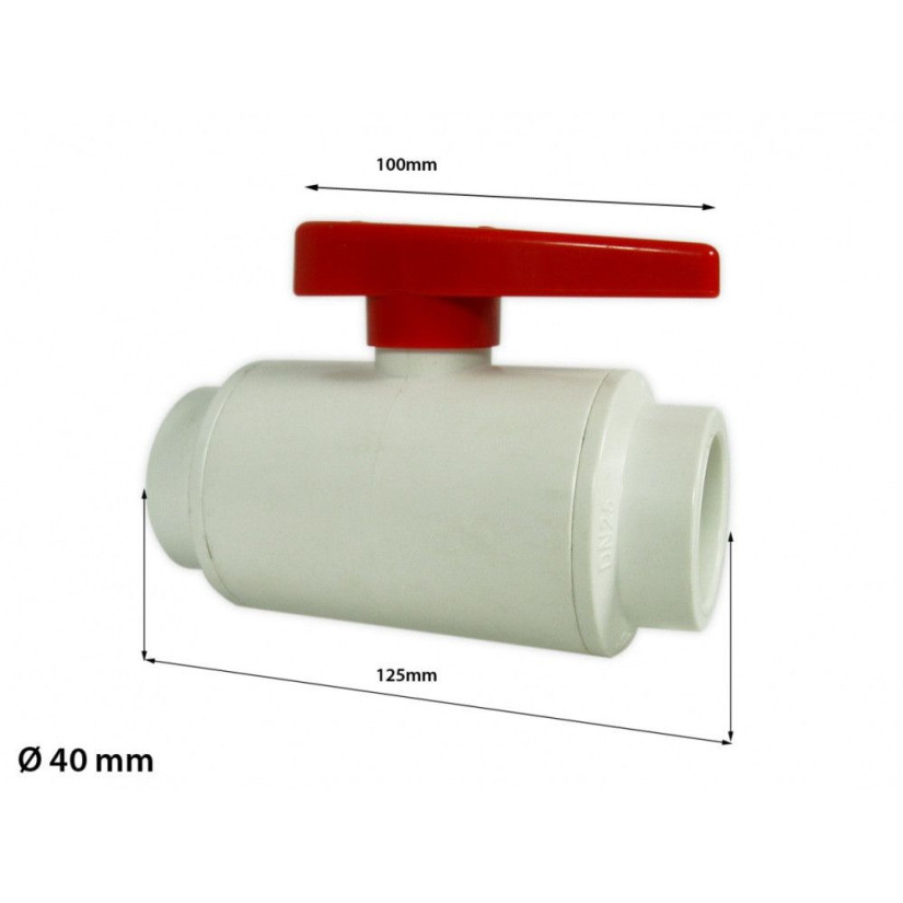 ROYAL EXCLUSIV - Ball Union Valves PVC white/red Ø 40 mm