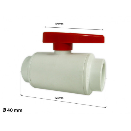 ROYAL EXCLUSIV - Ball Union Valves PVC white/red Ø 40 mm