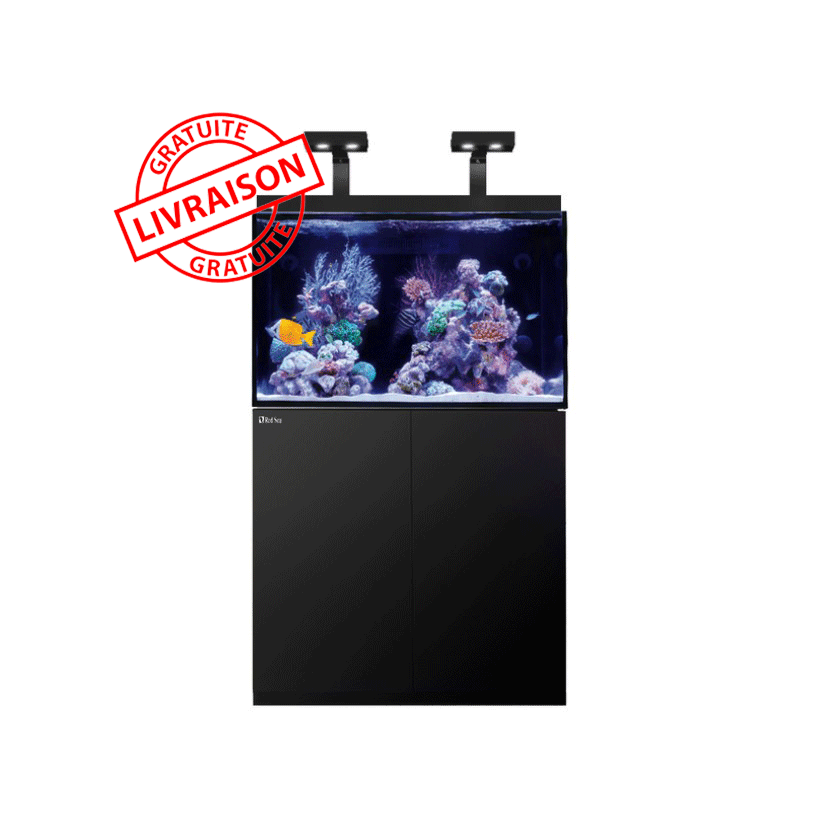 RED SEA - Aquarium Max® E-260 + LED 2x AI Hydra 26™ HD - Gabinete Negro + Decantación - 260 litros