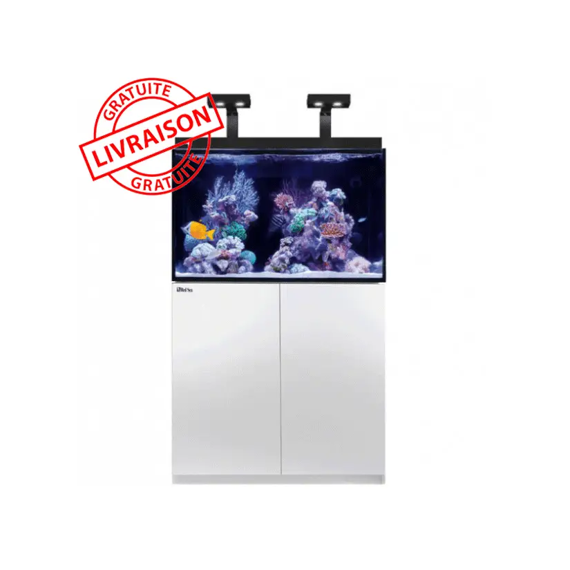 RED SEA - Acquario Max® E-260 + LED 2x AI Hydra 26™ HD - Armadietto bianco + Decantazione - 260 litri