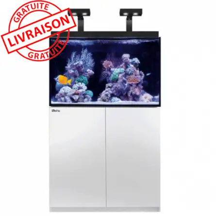 CRVENO MORE - Aquarium Max® E-260 + LED 2x AI Hydra 26™ HD - Bijeli ormarić + Dekanter - 260 litara