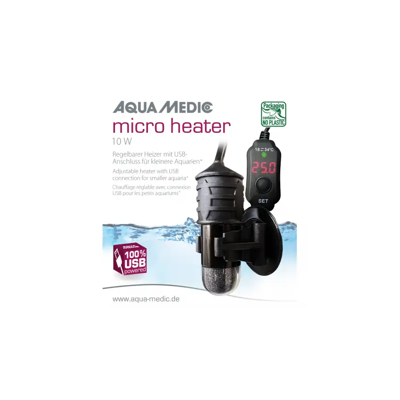 AQUA MEDIC - Micro aquecedor - 10 W - Aquecimento para aquários pequenos