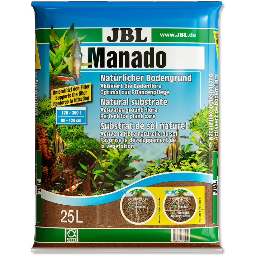 JBL - Manado 25l - Substrato naturale per acquari d'acqua dolce