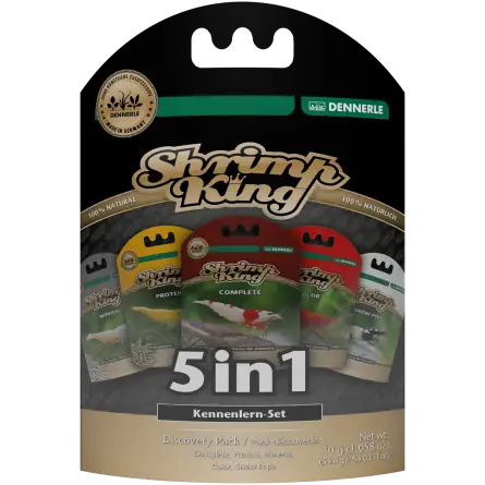 DENNERLE - Shrimp King 5in1 - 30 g (5 x 6 g) - Alimento completo e complementare per gamberetti