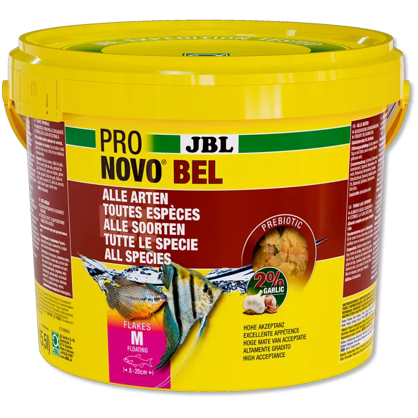 JBL - Pronovo bel - Flackes M - 5.5l - Alimento en escamas para peces de 8 a 20 cm