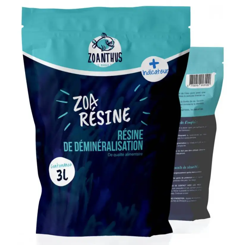 Zoanthus.fr - Entmineralisierungsharz mit Sättigungsindikator - 3L