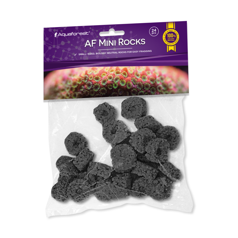 AQUAFOREST - AF Mini Rocks Black - 24 Stück - Steine für Korallenstecklinge.