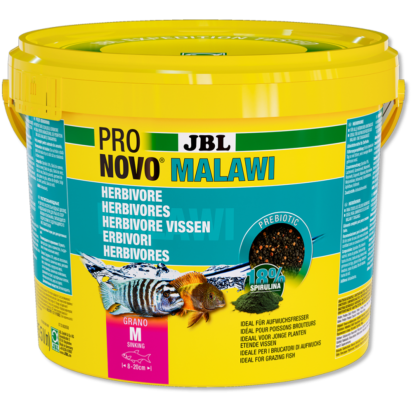 JBL - Pronovo Malawi M - 5500 ml - Alimento para Ciclídeos Herbívoros