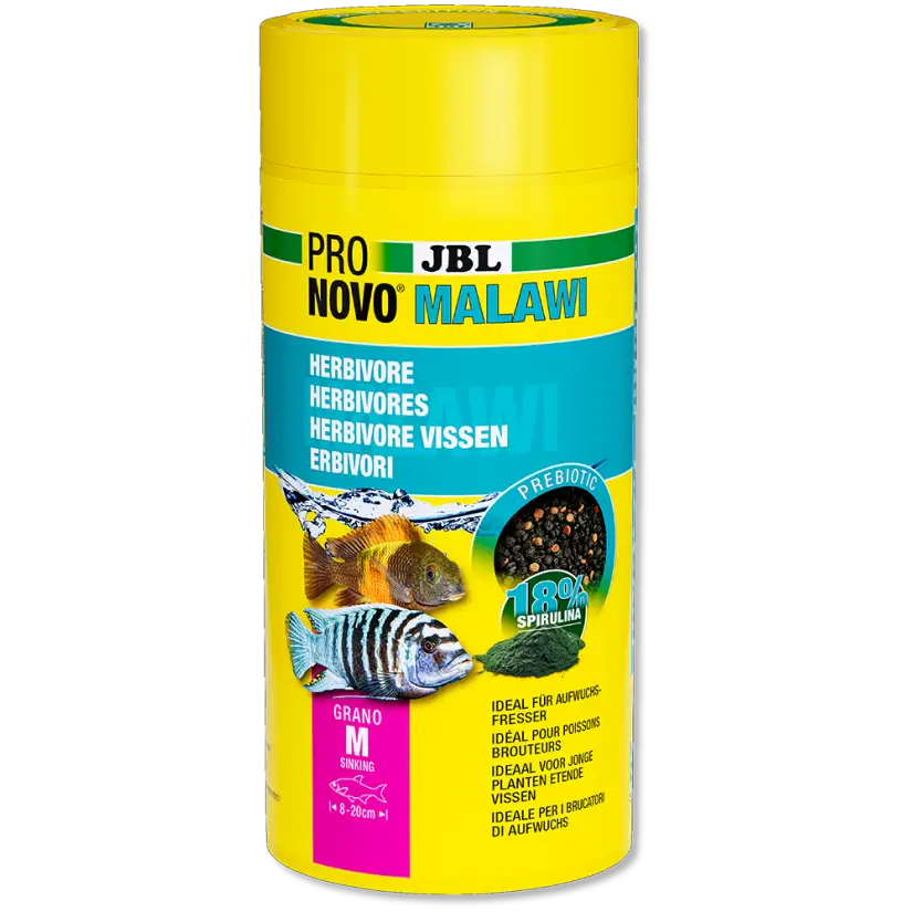 JBL - Pronovo Malawi M - 1000 ml - Alimento para ciclídeos herbívoros