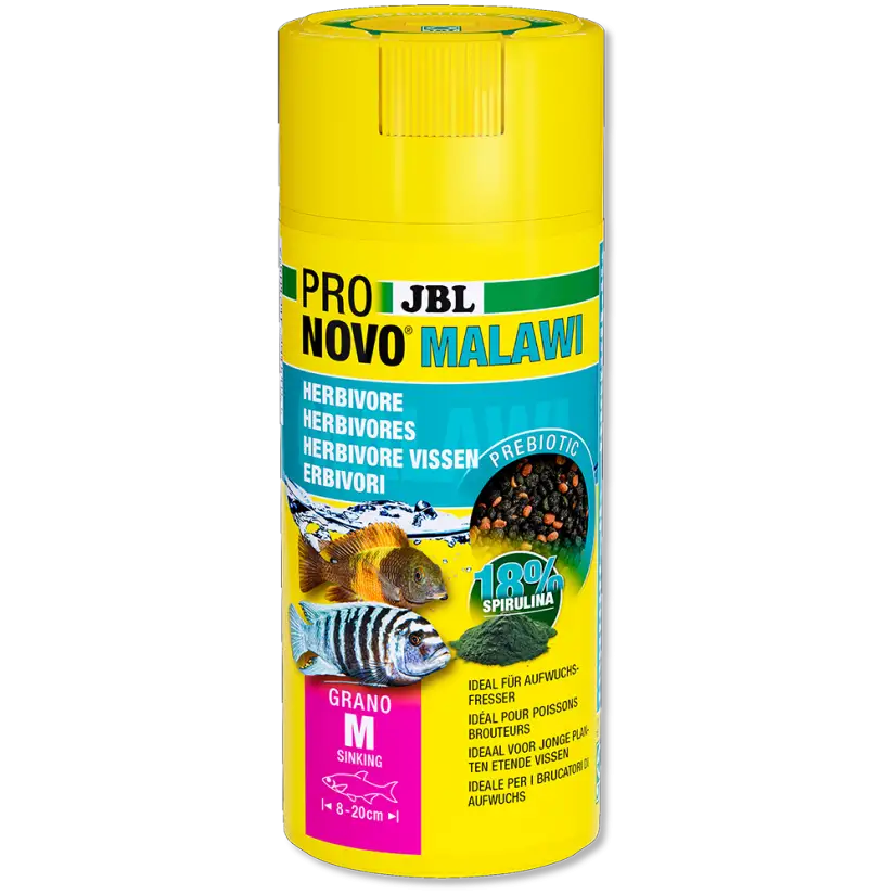 JBL - Pronovo Malawi M Click - 250 ml - Aliment pour Cichlidés herbivores