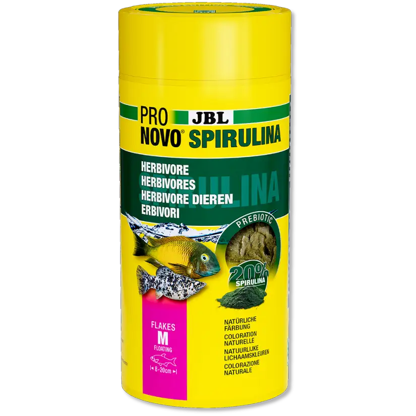 JBL - Pronovo Spirulina Flackes M - 1000ml - Flocons à la spiruline pour poissons