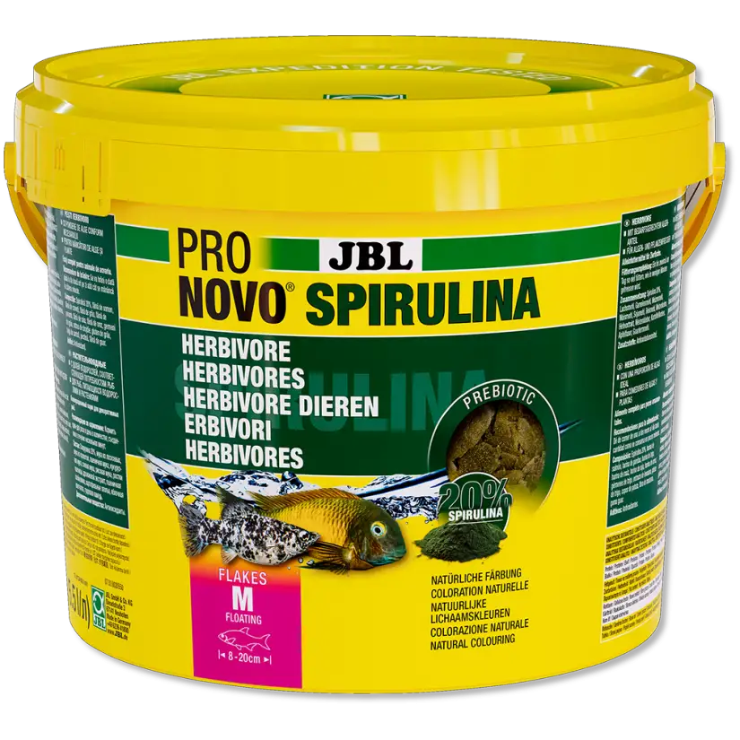 JBL - Pronovo Spirulina Flackers M - 5500ml - Spirulina-Flocken für Fische