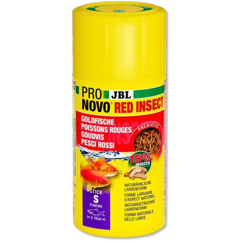 JBL - Pronovo red insect - Stick S - 100 ml - Bâtonnets pour poissons rouges de 3 à 10 cm