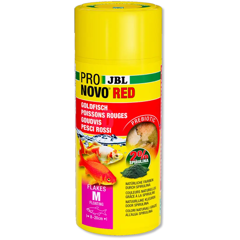 JBL - Pronovo Red Flakes M - 250 ml - Flocos para peixinhos dourados de 8 a 20 cm