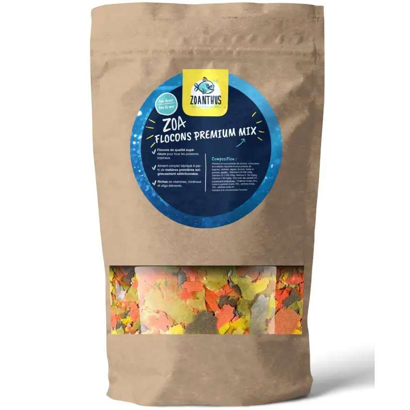 Zoanthus.fr - Flakes Mix Premium - 1000ml - Copos premium para pescado