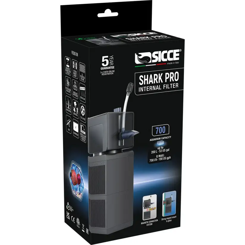 SICCE - Shark PRO 700 - Ecumeur Interne jusqu'à 200l