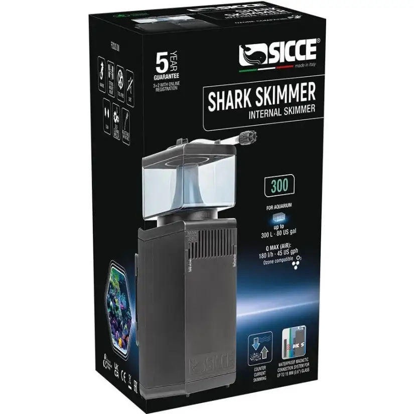 SICCE - Shark SKIMMER 300 - Ecumeur Interne jusqu'à 300l