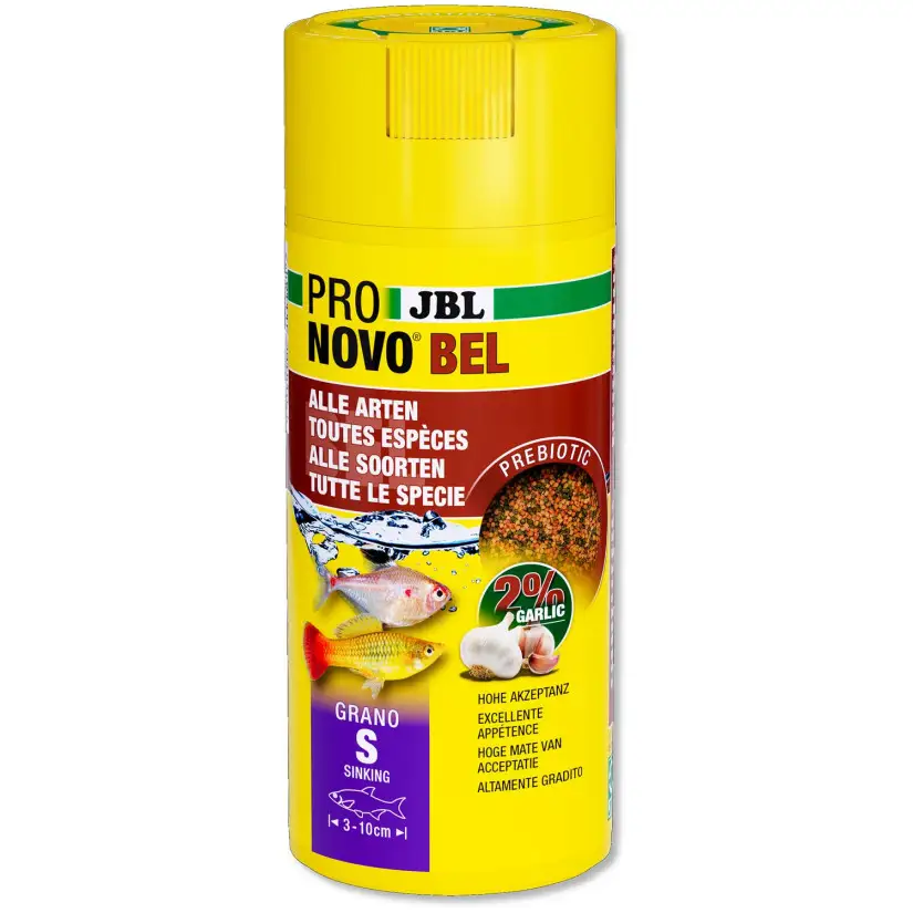 JBL - Pronovo bel - Grano S Click - 250 ml - Aliment en granulés pour poissons de 3 à 10 cm