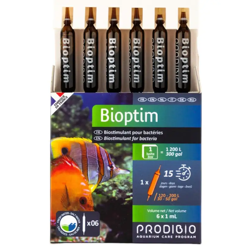 PRODIBIO - Bioptim - 6 ampoules - Solution nutritive pour bactéries