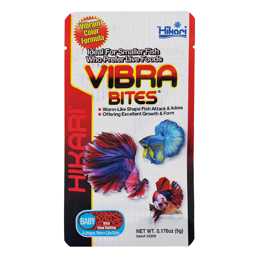 HIKARI - Vibra Bites Baby - 5g - Aliment en forme de larves