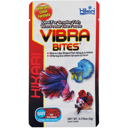 HIKARI - Vibra Bites Baby - 5g - Aliment en forme de larves