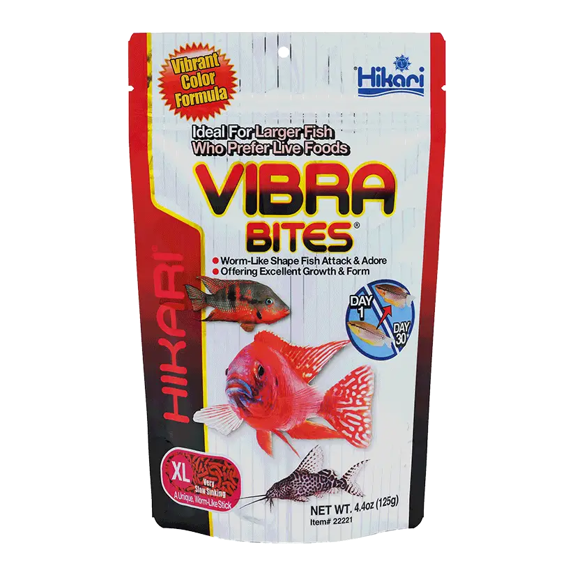 HIKARI - Vibra Bites XL - 125g - Aliment en forme de larves