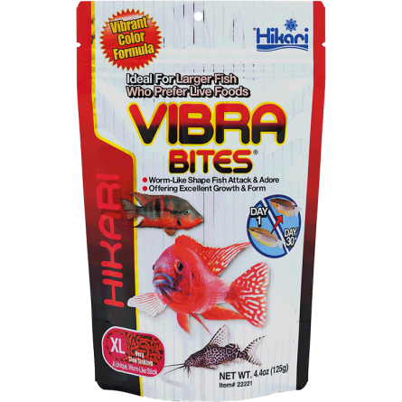 HIKARI - Vibra Bites XL - 125g - Aliment en forme de larves