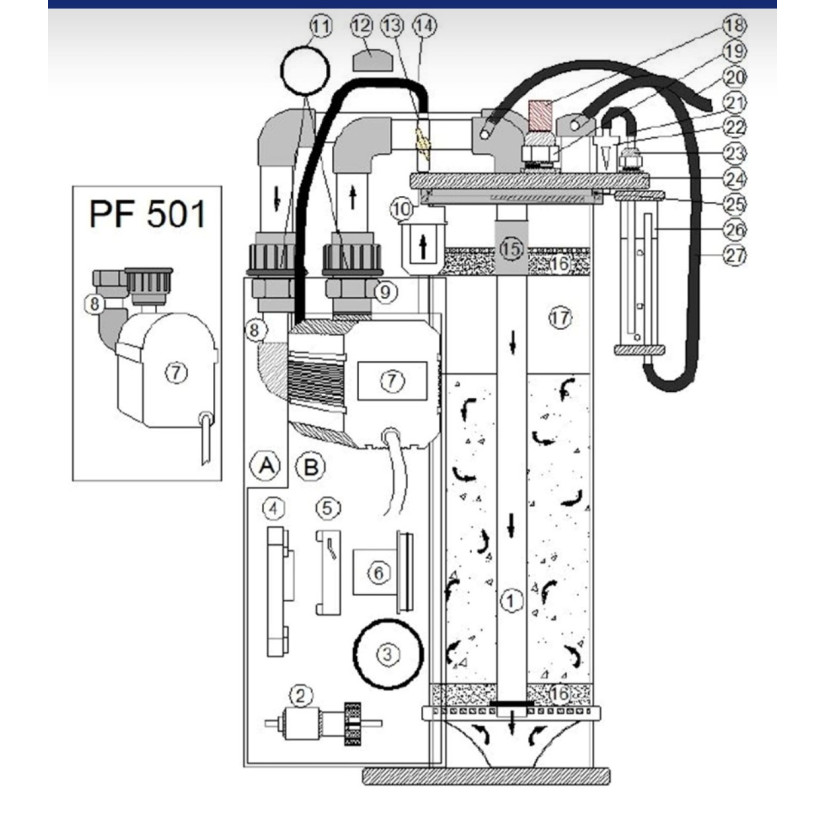 DELTEC - Compte bulles pour réacteurs PF500/501/601/601S - 99452000