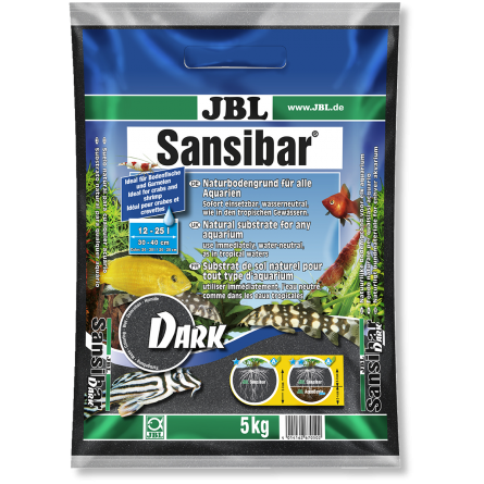 JBL - Sansibar BLACK 10kg - 0.2 - 0.6mm - Substrat de sol noir pour aquariums