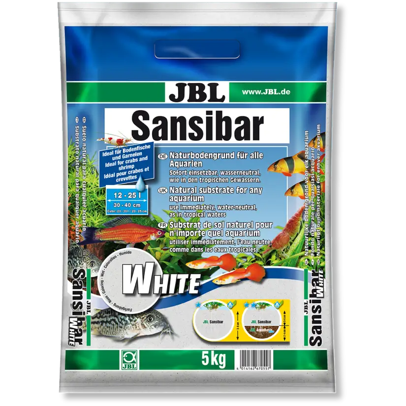 JBL - Sansibar WHITE 10kg - 0,2, 0,6 mm - Fina bela zemlja za akvarije