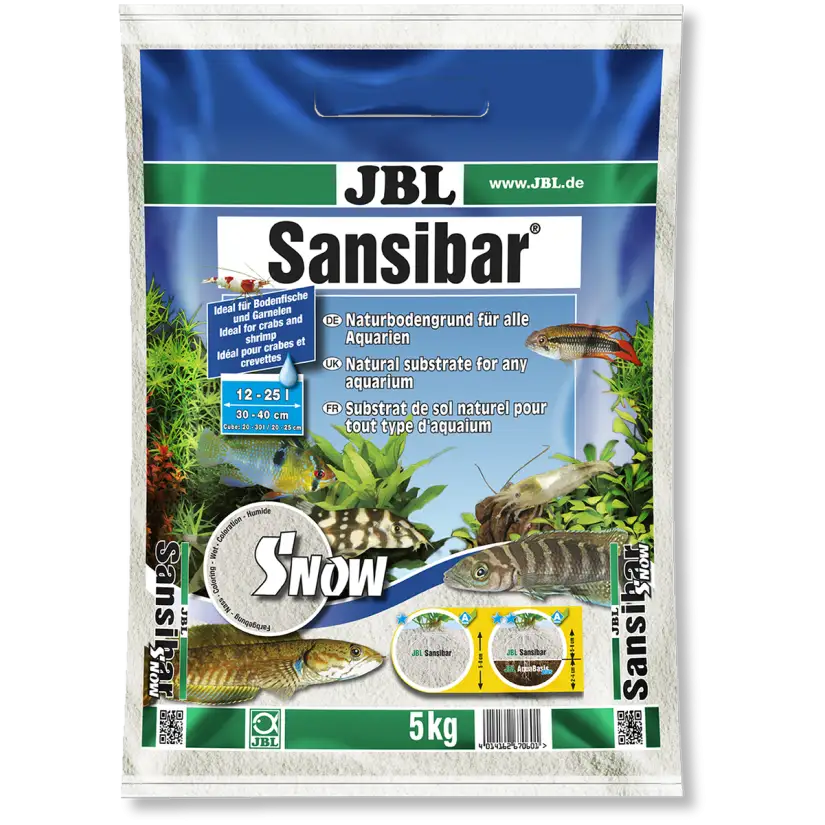 JBL - Sansibar SNOW 5kg - 0,1, 0,6 mm - Zelo fina bela zemlja za akvarij