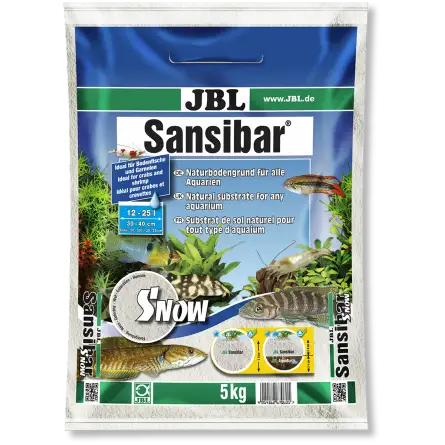 JBL - Sansibar SNOW 5kg - 0,1, 0,6 mm - Zelo fina bela zemlja za akvarij