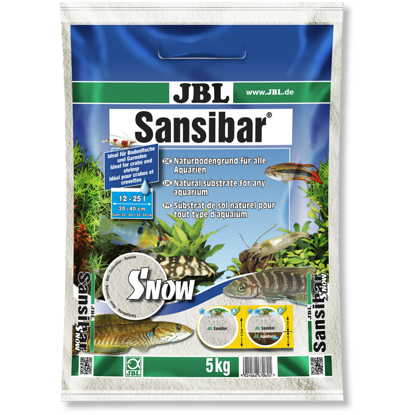 JBL - Sansibar SNOW 10kg - 0,1, 0,6mm - Substrato de solo branco muito fino para aquário