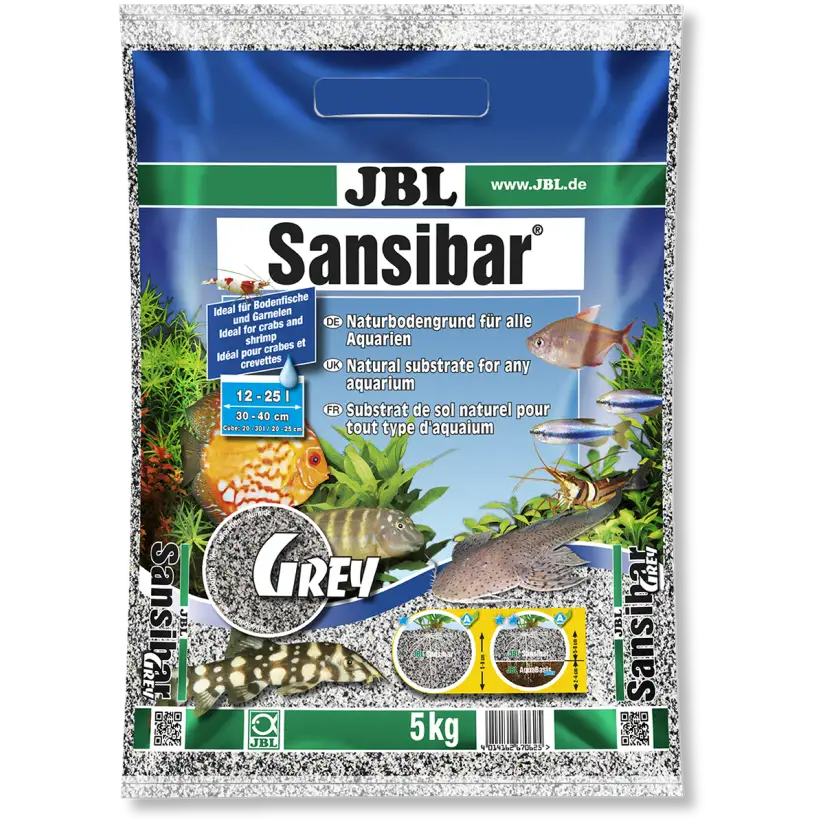 JBL - Sansibar GREY 10kg - 0,2, 0,6mm - Substrato de solo cinza fino para aquários