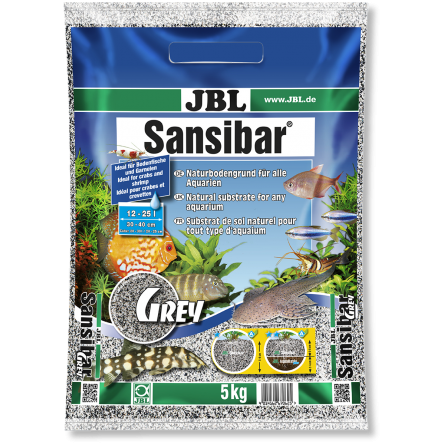 JBL - Sansibar GREY 5kg - 0.2, 0.6mm - Substrato grigio per terra fine per acquari