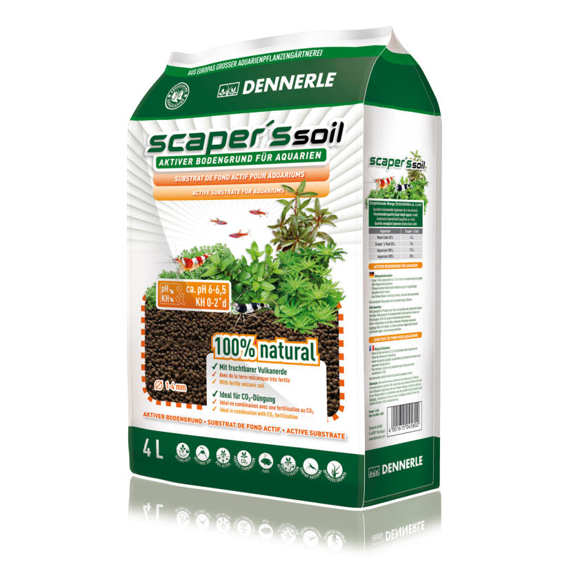 DENNERLE - Scaper's Soil 4l - Hranilni substrat za rastlinski akvarij