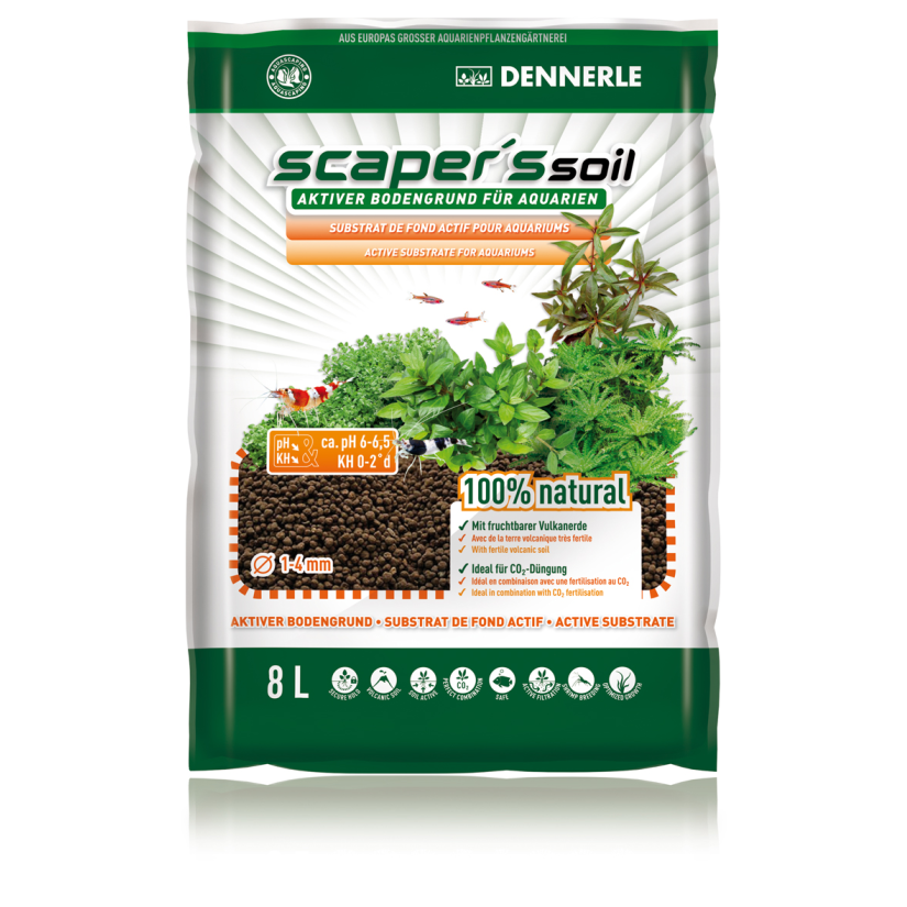 DENNERLE - Scaper's Soil 8l - Nährboden für bepflanzte Aquarien