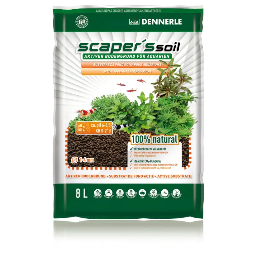 DENNERLE - Scaper's Soil 8l - Sustrato nutritivo para acuarios plantados