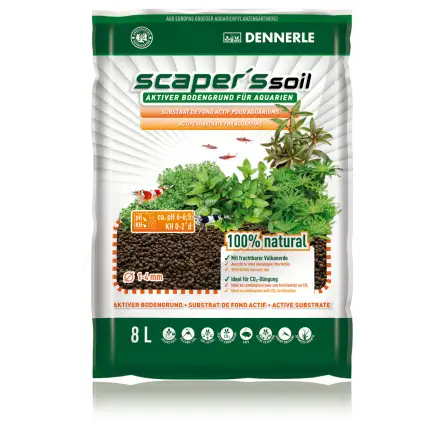 DENNERLE - Scaper's Soil 8l - Hranilni substrat za rastlinski akvarij