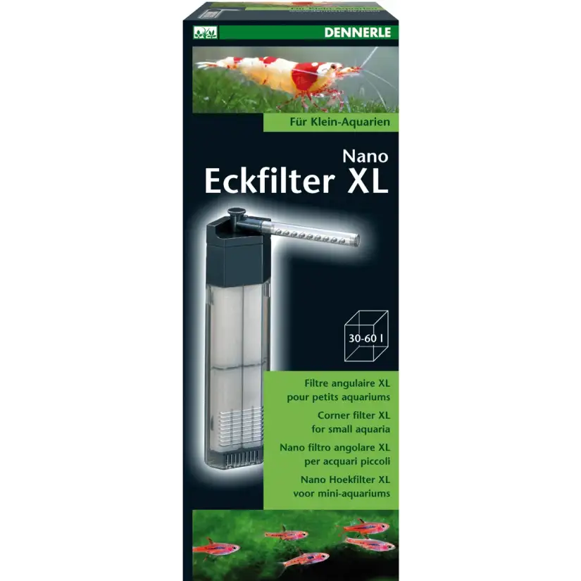 DENNERLE - Nano Eckfilter XL - Eckfilter für Aquarien bis 60 L