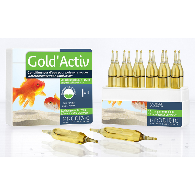 PRODIBIO - Gold'Activ 12 viales - Acondicionador de agua para Goldfish