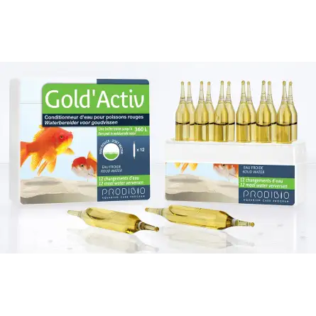 PRODIBIO - Gold'Activ 12 ampolas - Condicionador de água para peixes dourados