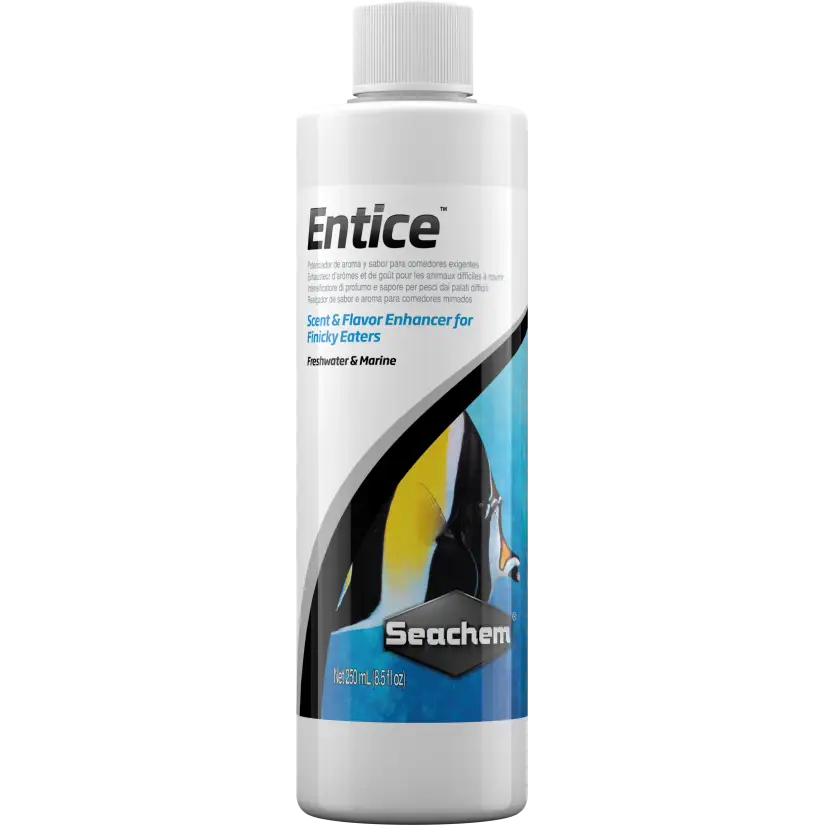 Entice™ is an all-natural flavor and aroma enhancer for hard-to-feed fish.