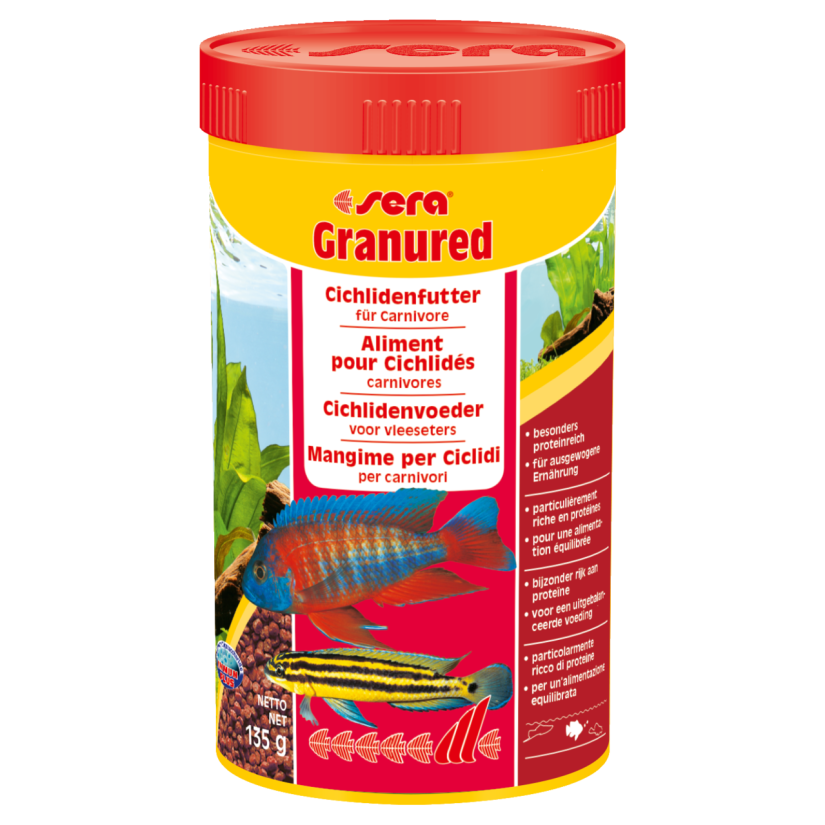 SERA - Granulado 250ml - Alimento composto para pequenos ciclídeos carnívoros