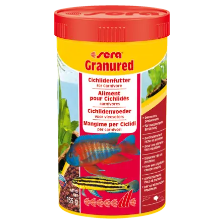 SERA - Granulado 250ml - Alimento compuesto para pequeños cíclidos carnívoros