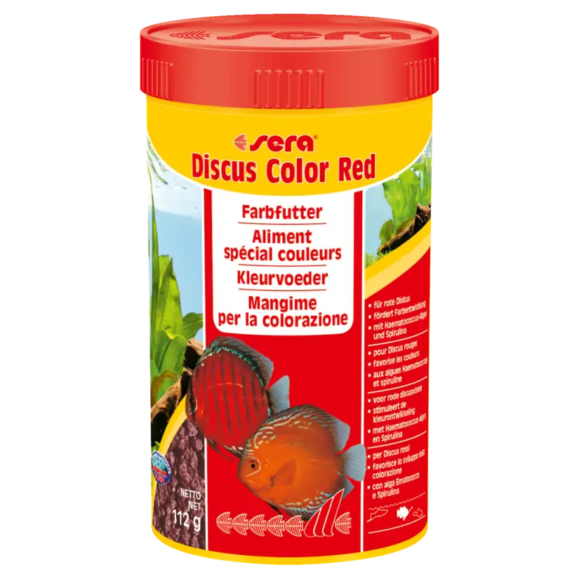 SERA - Discus Color Red 250ml - Spezielles Farbfutter für rötliche Diskusfische