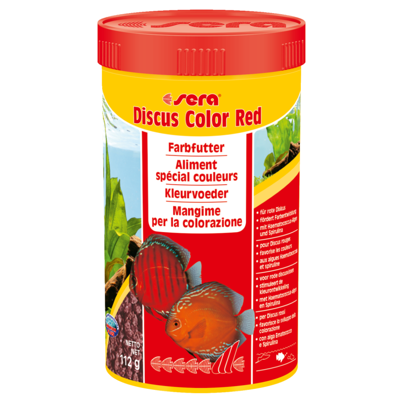 SERA - Discus Color Rood 250ml - Speciaal kleurvoer voor roodachtige Discus