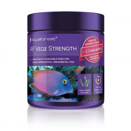 AQUAFOREST - AF Vege Strenght - 120g - Alimento granulado tamanho M para herbívoros