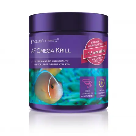 AQUAFOREST - AF Omega Krill - 120g - Alimento granulado tamanho M para carnívoros