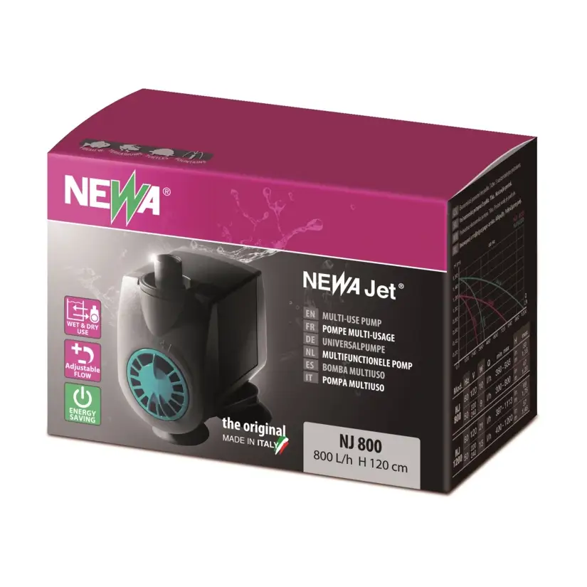 SISTEMAS DE AQUÁRIO - Newa NewJet NJ 800 - Bomba universal com vazão ajustável